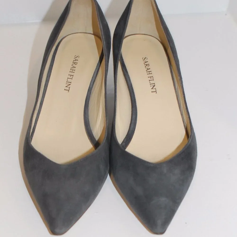 REDUCED Sarah Flint EMMA Gray Suede Closed Toe None Classic Pumps Shoes 35.5